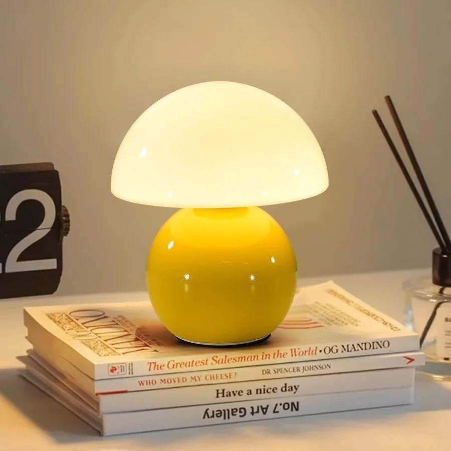 Mushroom Table Lamp Frost Style Eye Protection Bedside Simple Modern Warm