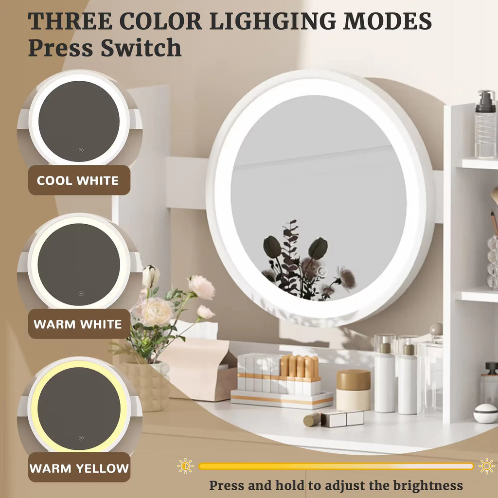 VFF Bedroom Dressing Table, Modern Minimalist Makeup Cabinet, Master Bedroom Makeup Mirror, Makeup Table
