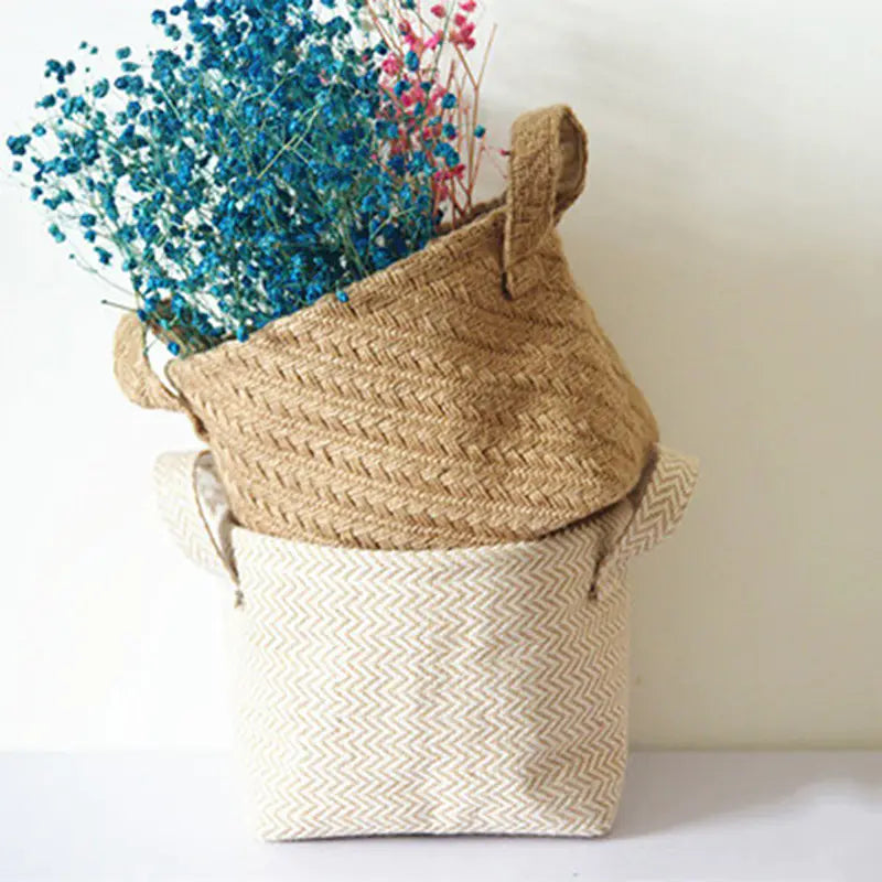 Woven Jute Storage Basket for Toys and Miscellaneous Items