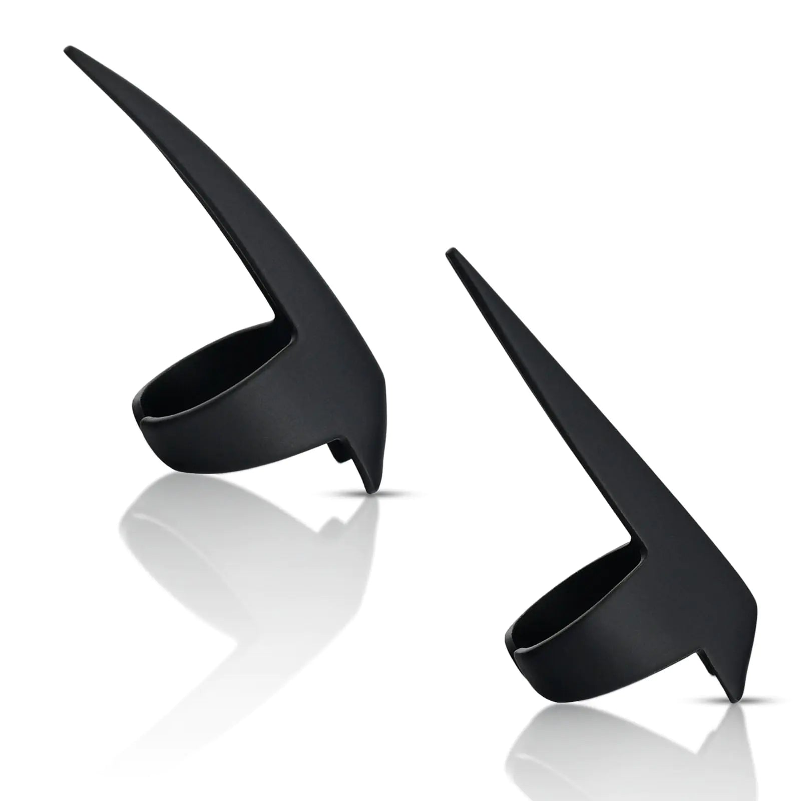 My Hair Tools 2PCS Pro Hair Parting & Sectioning Rings - Stainless Steel Finger Quick Braiding Pick Tool for Precise Styling & Installation of Human Hair Extensions Hair Separating Tool (Black Matte)